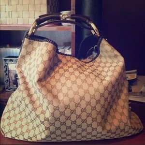 Gucci Horsebit GG canvas hobo